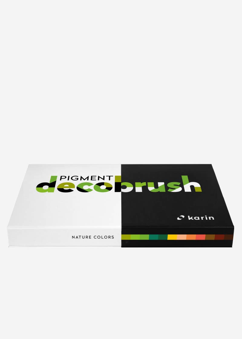 karin Pigment Decobrush Pinselstift – Pinselspitze, acrylbasiert, opak, 12 Farben