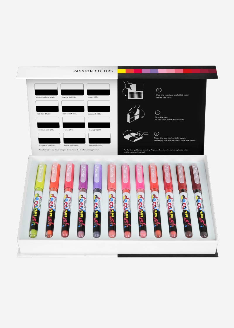 Karin Pigment Decobrush – Passion Colors Set, 12 Farben