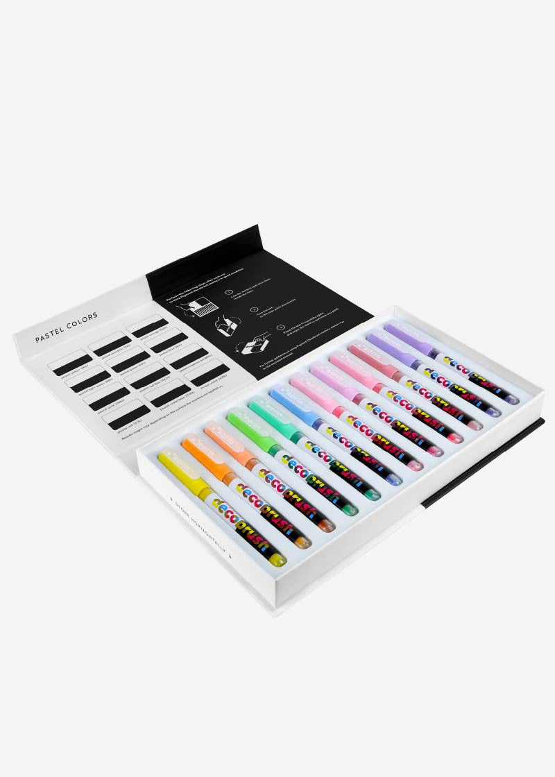 Karin Pigment Decobrush Acrylmarker – Pinselspitze – Pastell-Set (12 Farben)