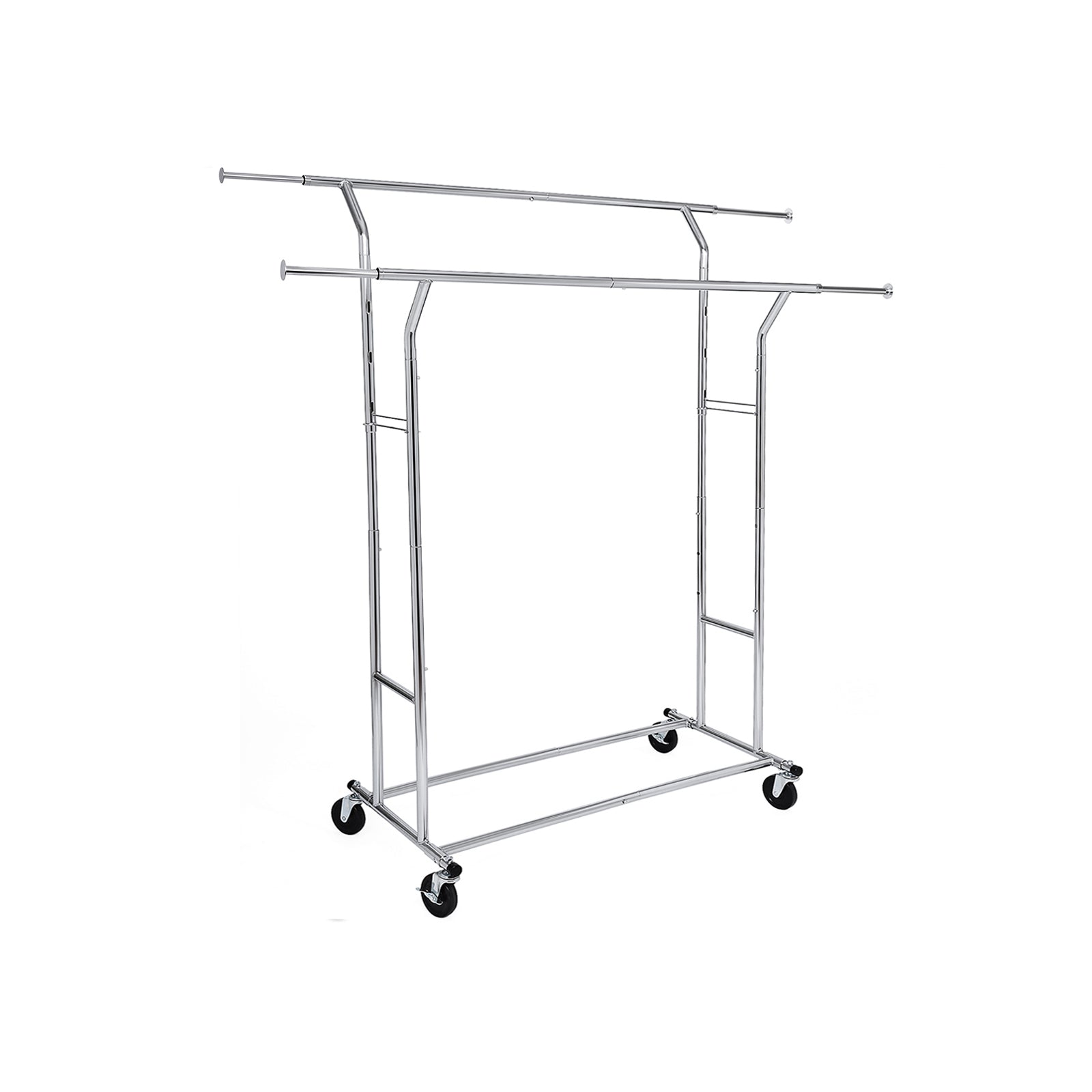 Songmics Kleiderständer – Doppel, mit Rollen, Stahl, Silber, 169 × 55 × 148 cm