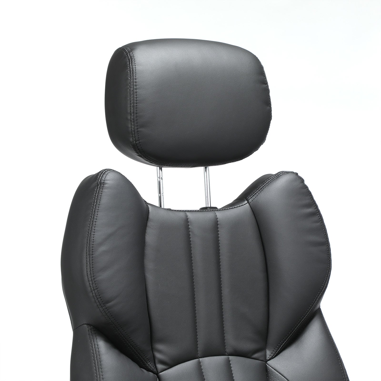 Songmics OBG65BK Bürostuhl – Kunstleder – Schwarz, mit Kopfstütze, 45–53 cm, bis 150 kg
