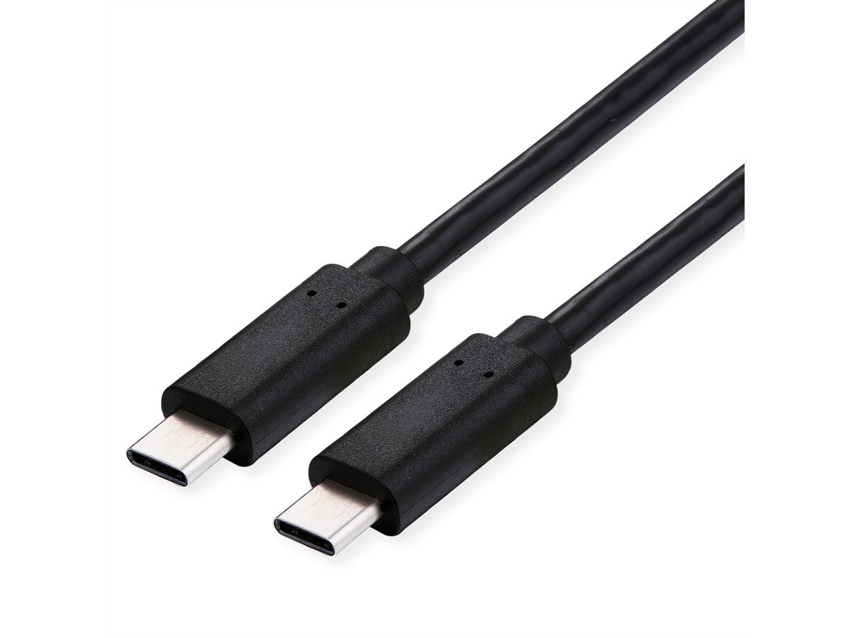 ROLINE USB-C auf USB-C Kabel – USB4 20 Gbit/s – 2 m – PD 240 W – Geschirmt, Vergoldete Kontakte – Schwarz