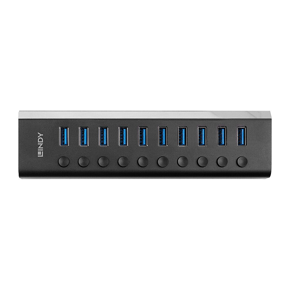 Lindy 43370 USB-Hub – USB-B, 10× USB-A
