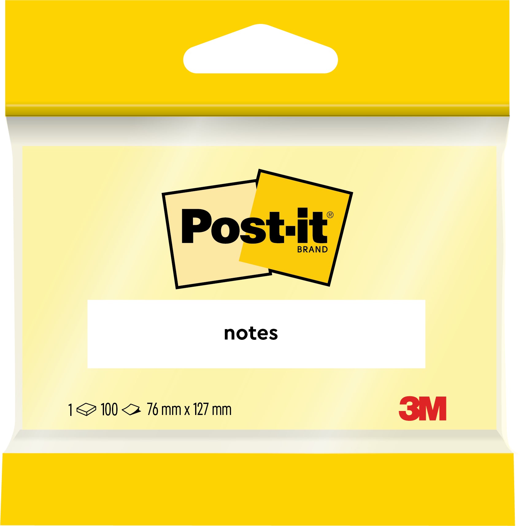 Post-it Haftnotizen – 127×76 mm – Gelb, 100 Blatt, PEFC