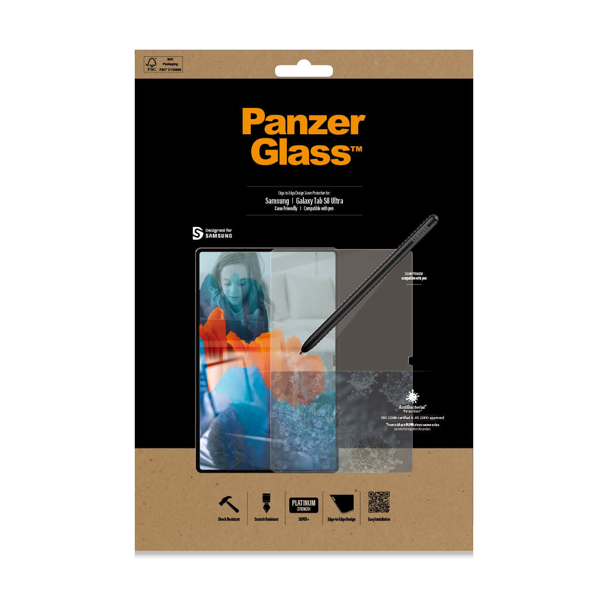 PanzerGlass Displayschutz, gehärtetes Glas – für Galaxy Tab S9 Ultra/S8 Ultra – 1er-Pack