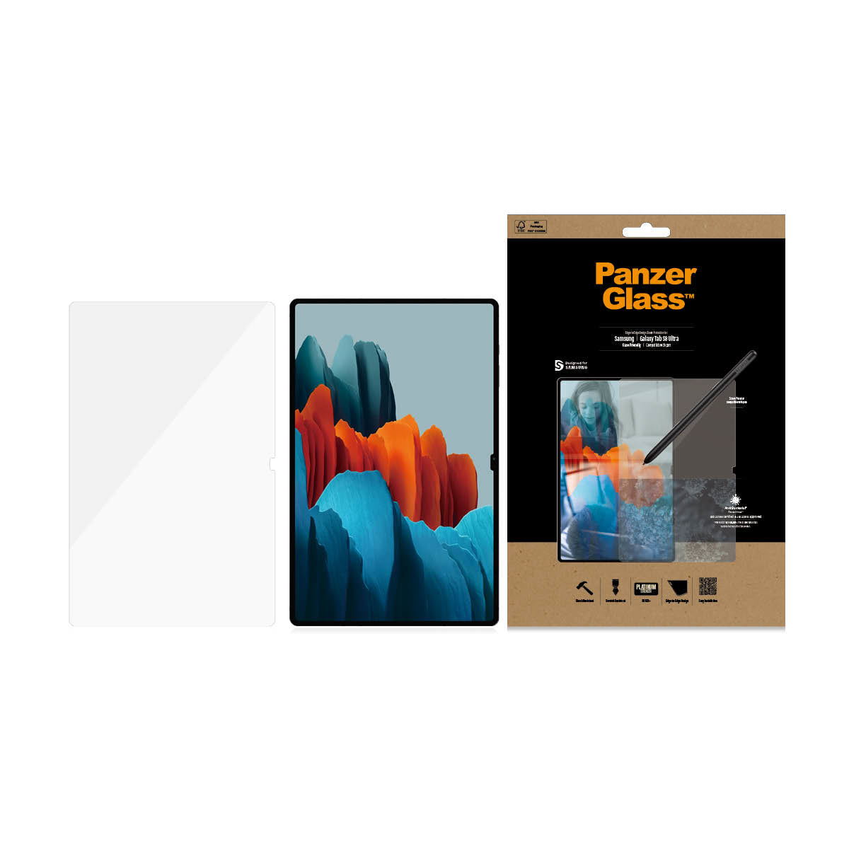 PanzerGlass Displayschutz, gehärtetes Glas – für Galaxy Tab S9 Ultra/S8 Ultra – 1er-Pack