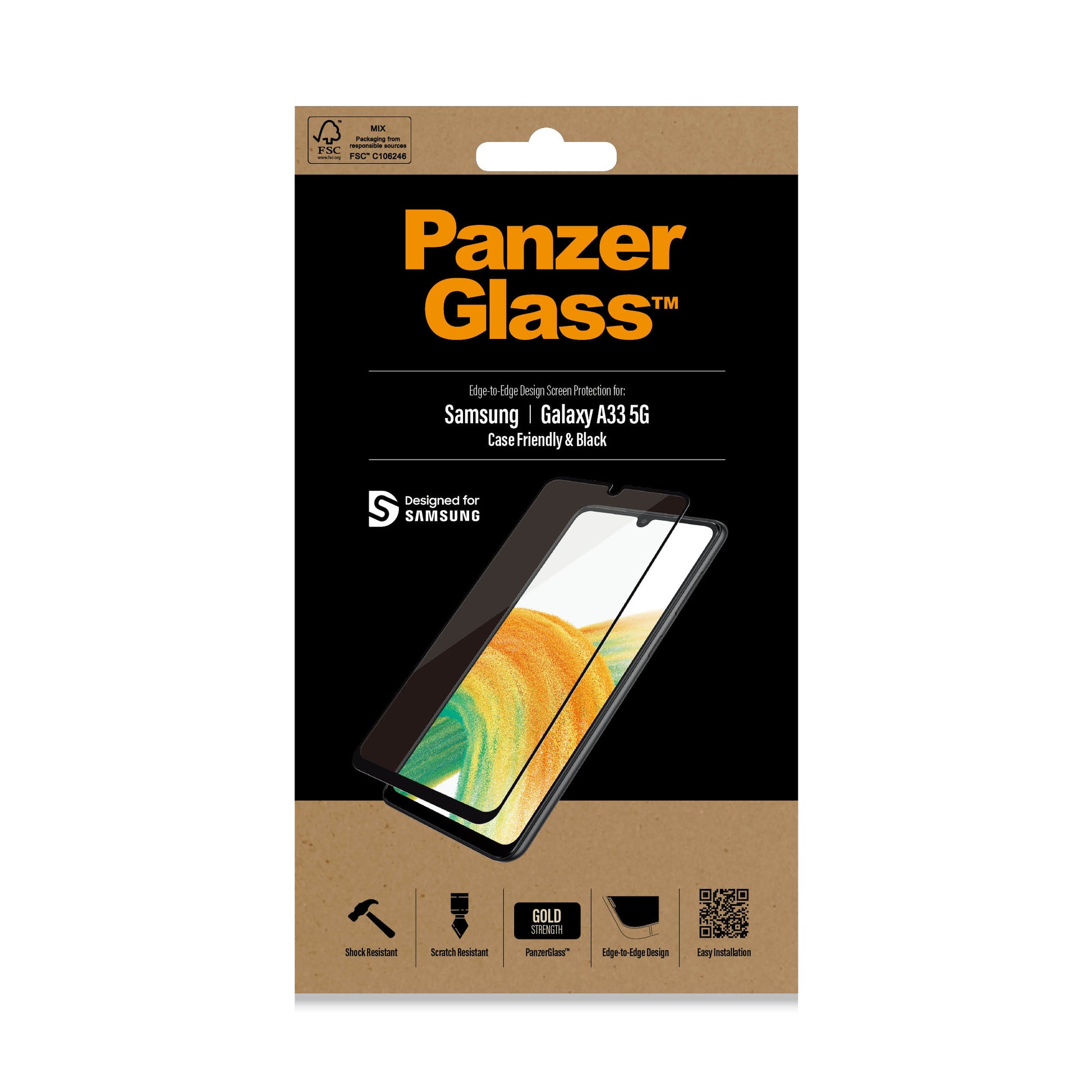 PanzerGlass Displayschutzglas – für Samsung Galaxy A33 5G – Hartglas, Transparent