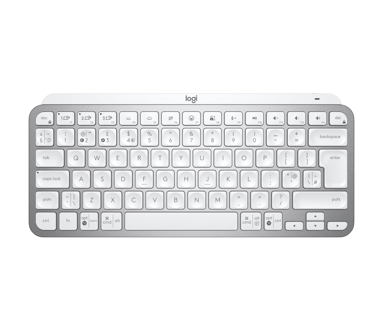 Logitech MX Keys Mini für Business – Tastatur, UK-Layout (EN), 60%, Grau