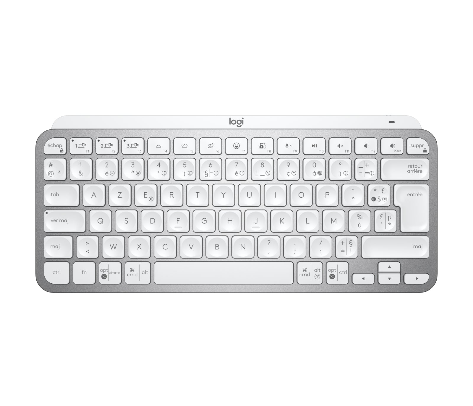 Logitech MX Keys Mini für Business – Tastatur, FR-Layout (FR), Hellgrau