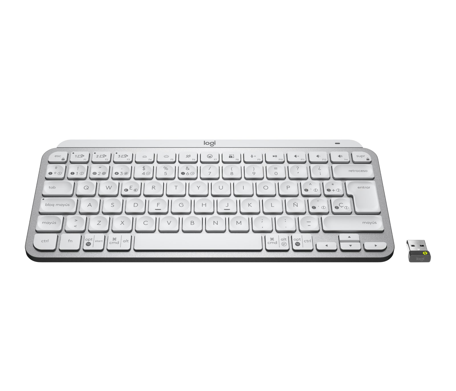 Logitech MX Keys Mini für Business – Tastatur, FR-Layout (FR), Hellgrau