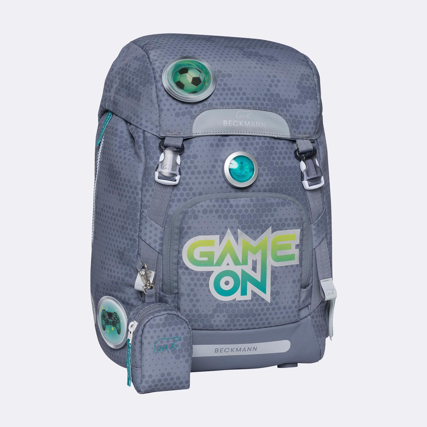 Beckmann Schulrucksack Classic – Game On – mit Leuchteffekt