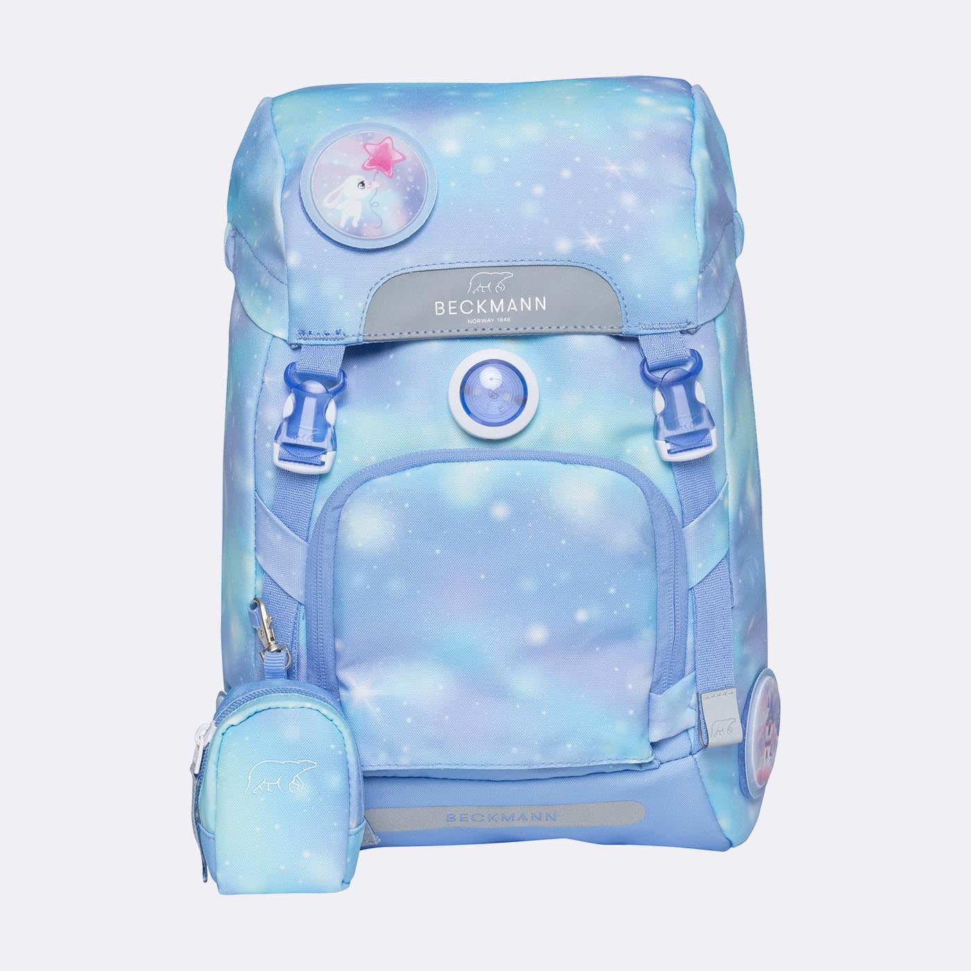 Beckmann Schulrucksack Classic – Star Princess – mit Leuchteffekt