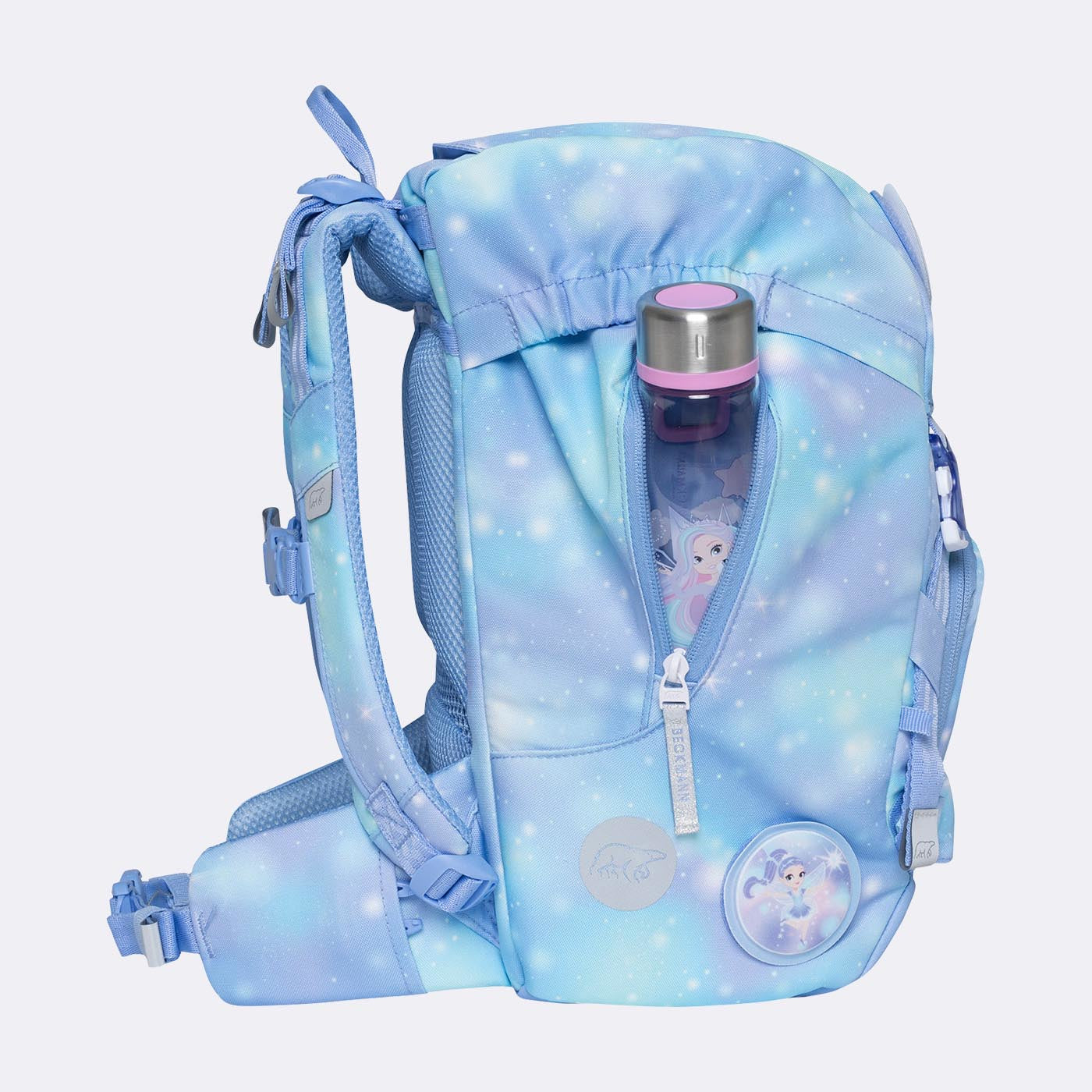 Beckmann Schulrucksack Classic – Star Princess – mit Leuchteffekt