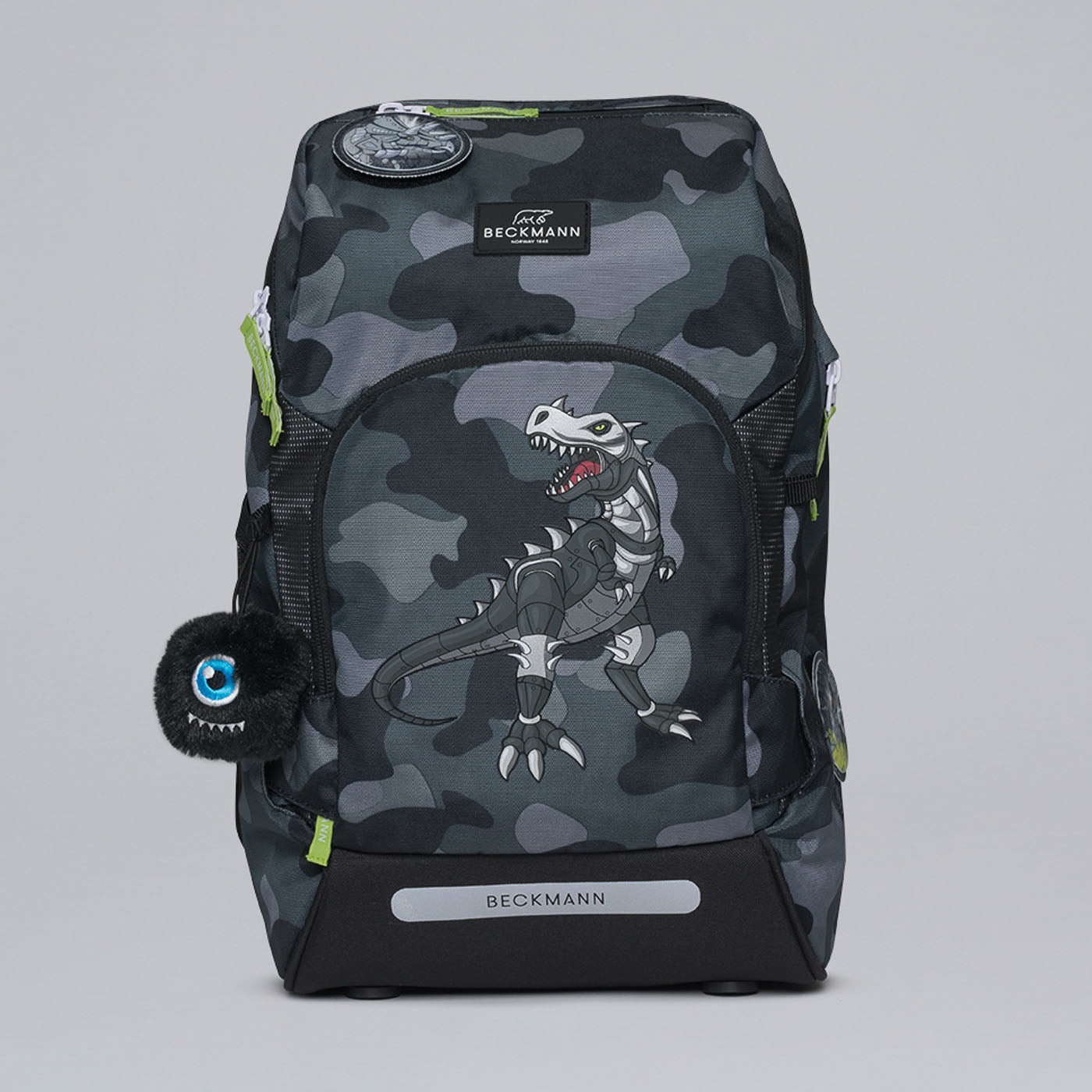 Beckmann Schulrucksack Active Air Flx – Camo Rex – mit Leuchteffekt – recycelte Materialien