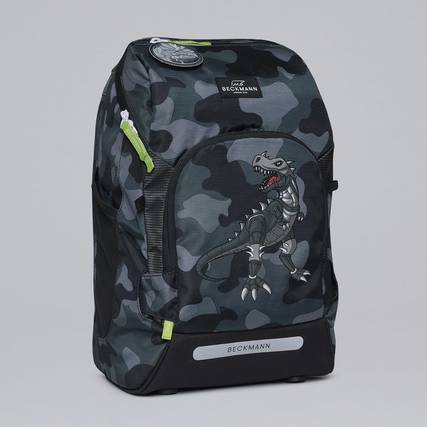 Beckmann Schulrucksack Active Air Flx – Camo Rex – mit Leuchteffekt – recycelte Materialien