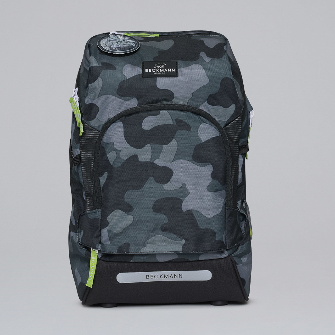 Beckmann Schulrucksack Active Air Flx – Camo Rex – mit Leuchteffekt – recycelte Materialien
