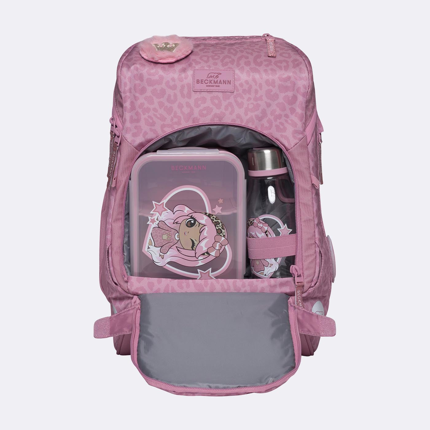 Beckmann Schulrucksack Active Air Flx – Furry, mit Wendepailletten – 26×39×22 cm