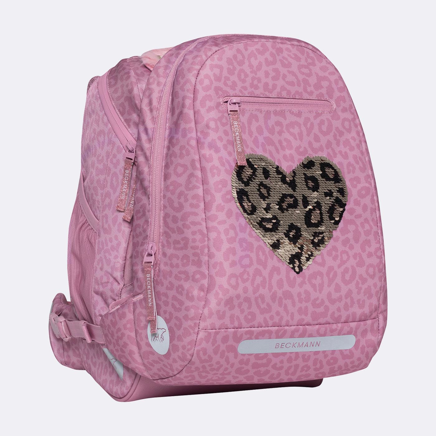 Beckmann Schulrucksack Active Air Flx – Furry, mit Wendepailletten – 26×39×22 cm