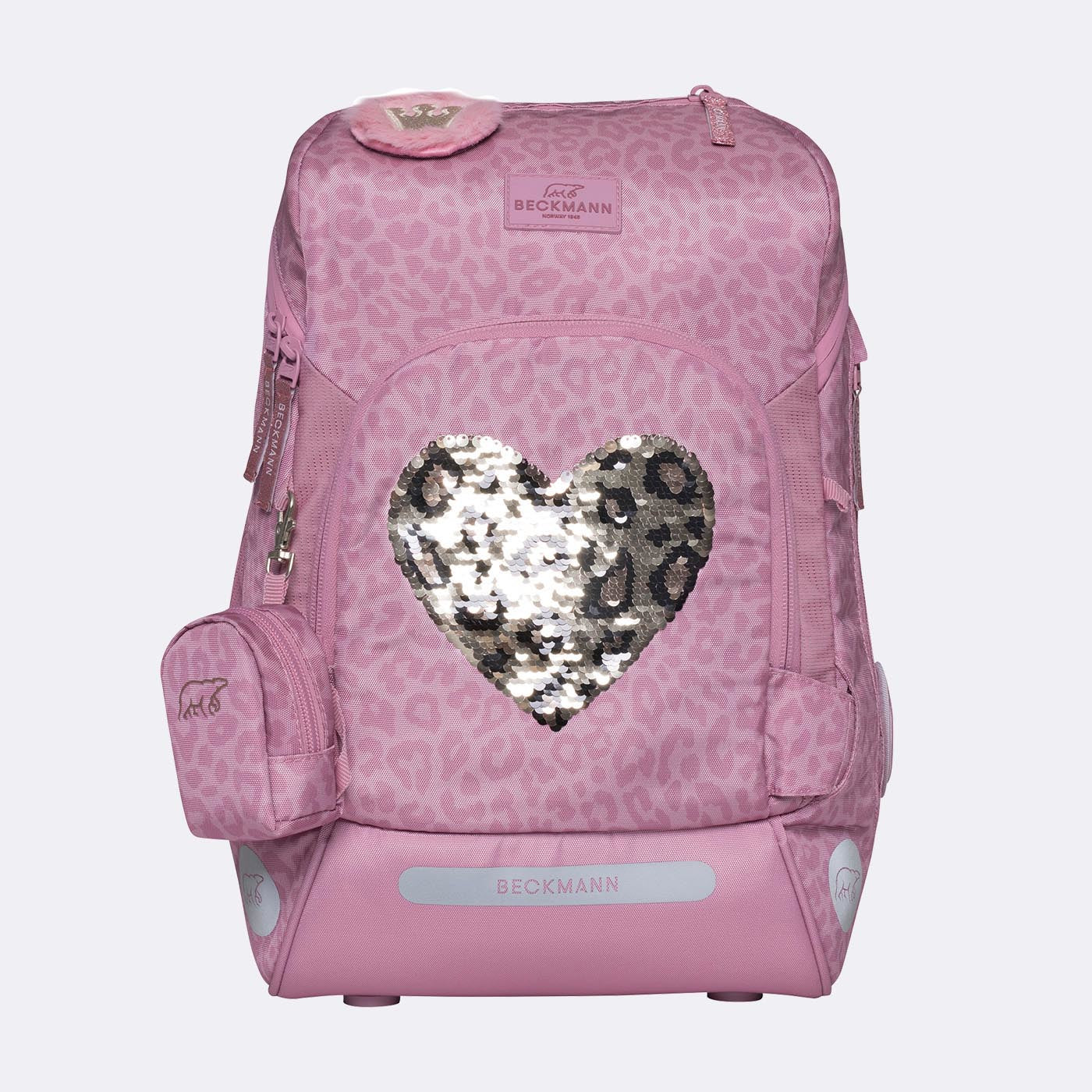 Beckmann Schulrucksack Active Air Flx – Furry, mit Wendepailletten – 26×39×22 cm