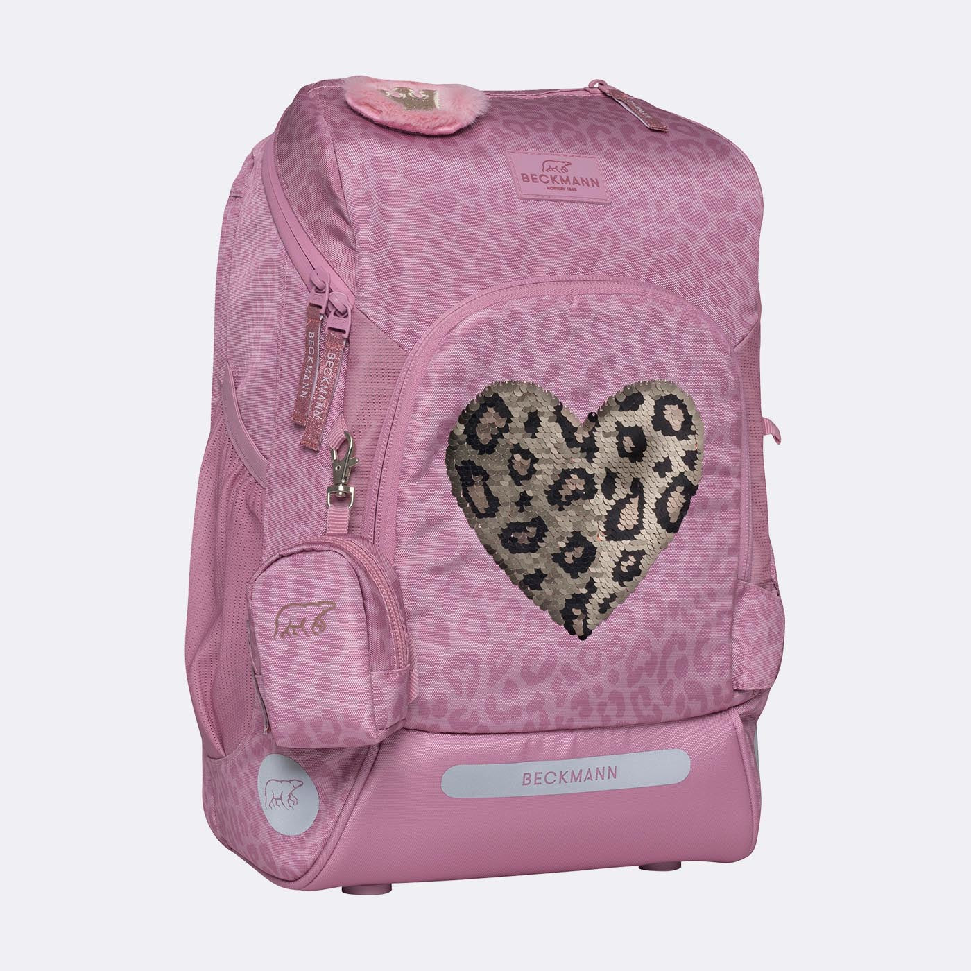 Beckmann Schulrucksack Active Air Flx – Furry, mit Wendepailletten – 26×39×22 cm