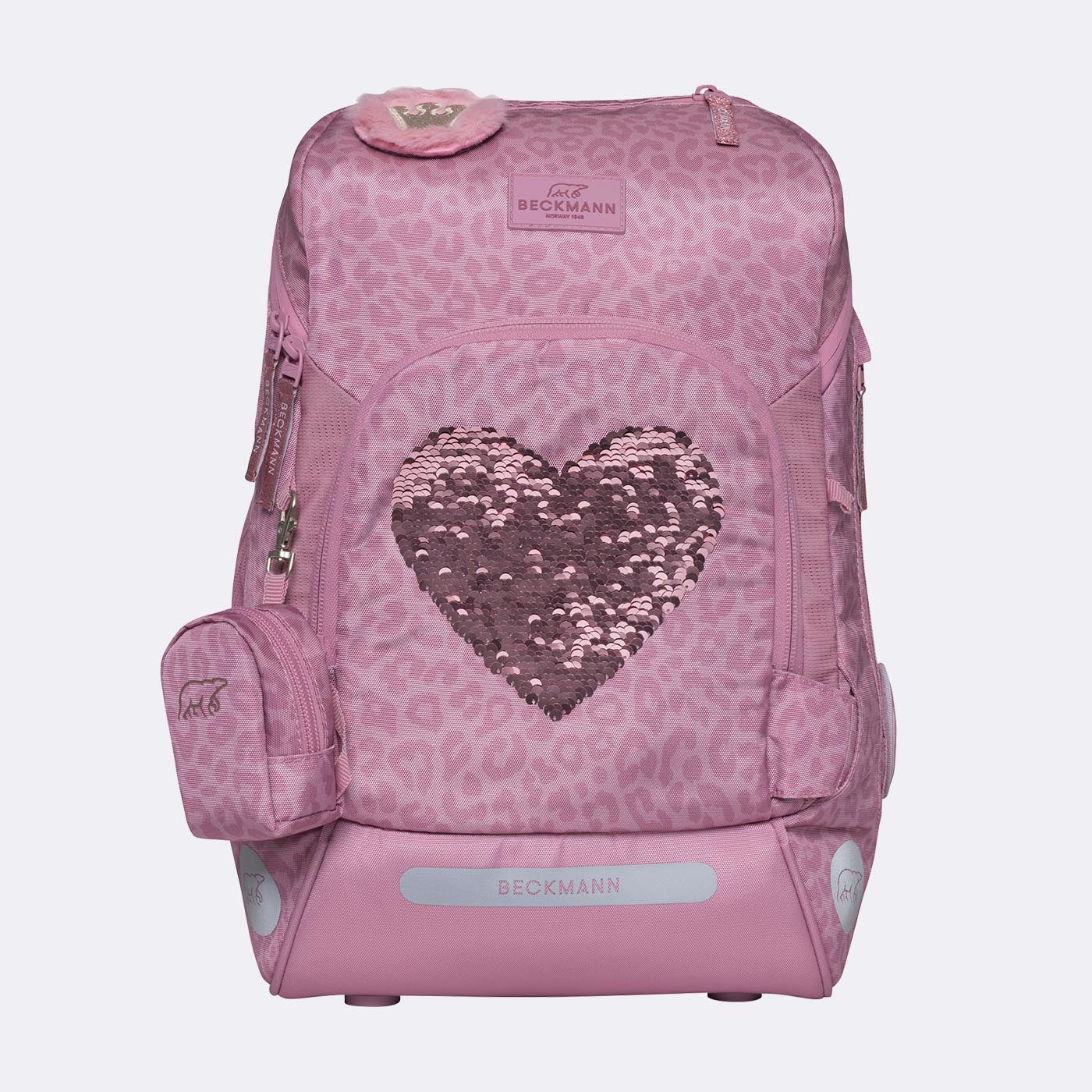 Beckmann Schulrucksack Active Air Flx – Furry, mit Wendepailletten – 26×39×22 cm