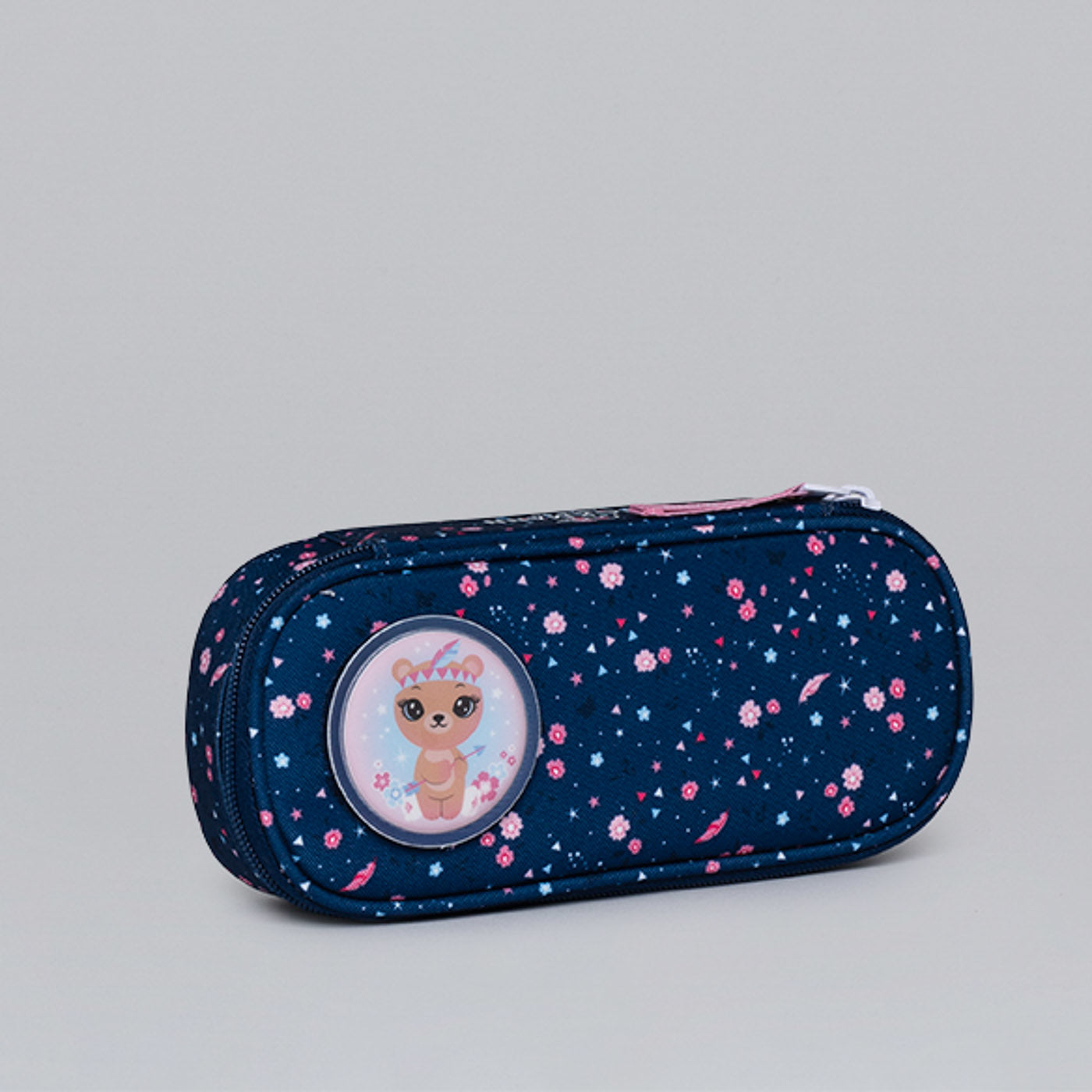 Beckmann Classic Etui Schlamperetui, leer – Forest Deer Blau – Kunststoff – 22 × 5 × 10 cm