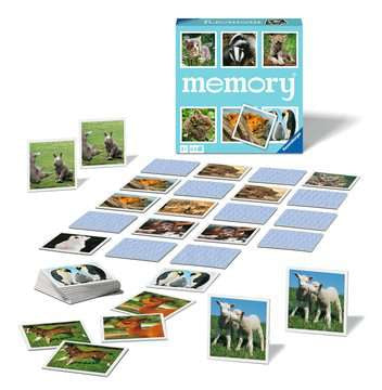 Ravensburger Memory Tierkinder – 2–8 Spieler, ab 3 Jahren, d, 64 Karten, 190 × 190 × 50 mm, Karton, mehrfarbig