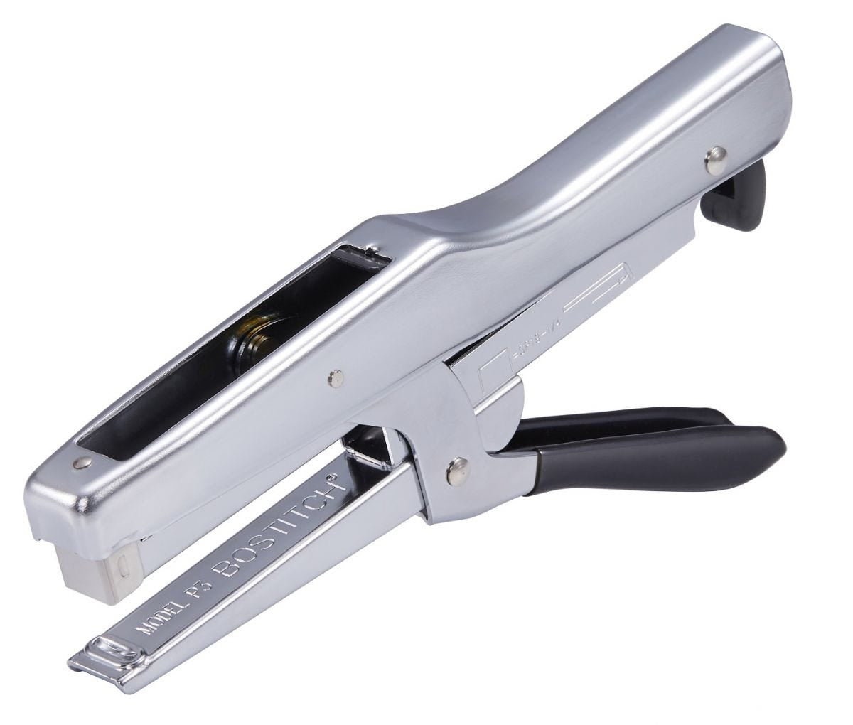 Bostitch P3 – Heftzange, 20 Blätter, Hinterlademechanik, Einlegetiefe 65 mm, verchromt