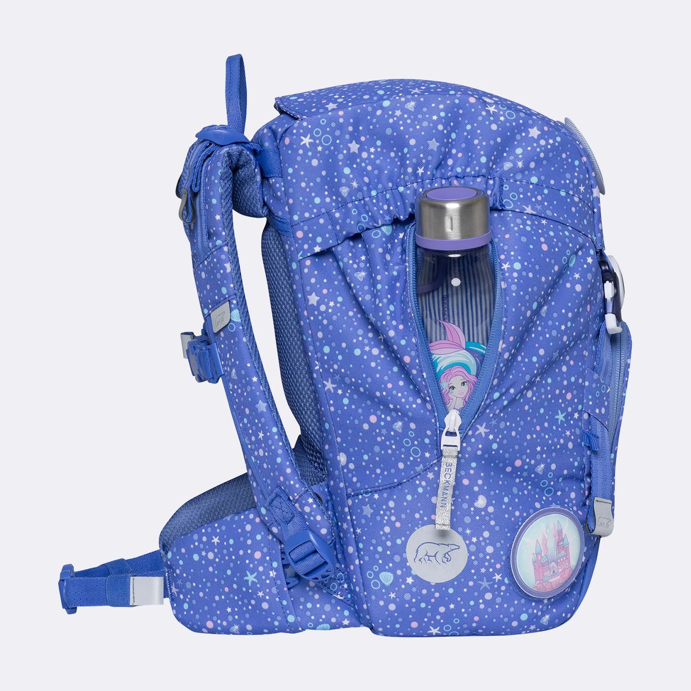 Beckmann Classic Schulrucksack 1st – Aquagirl – mit Leuchteffekt – 22 l, 24,0×37,0×25,0 cm
