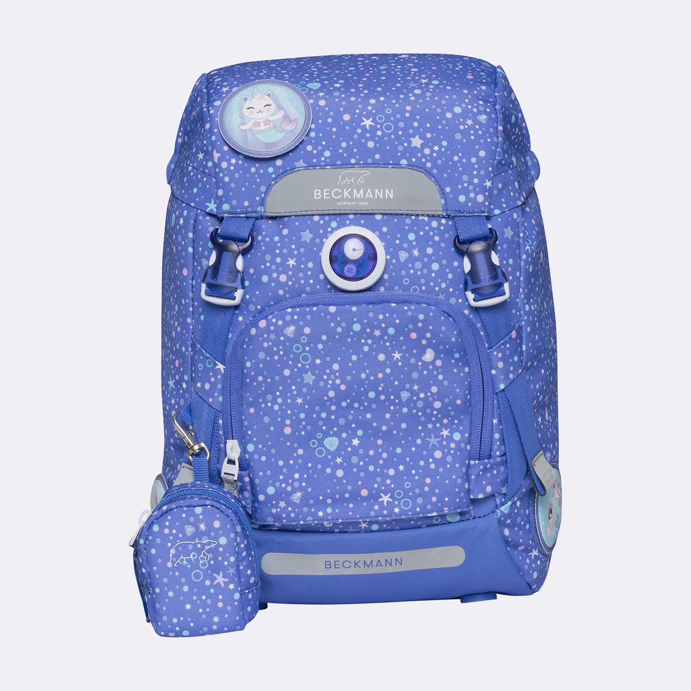 Beckmann Classic Schulrucksack 1st – Aquagirl – mit Leuchteffekt – 22 l, 24,0×37,0×25,0 cm