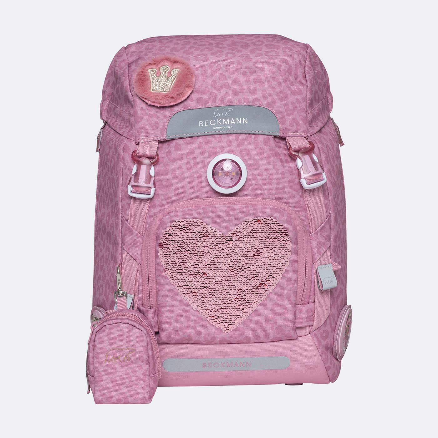 Beckmann Classic 1st Schulrucksack – Furry – mit Wendepailletten