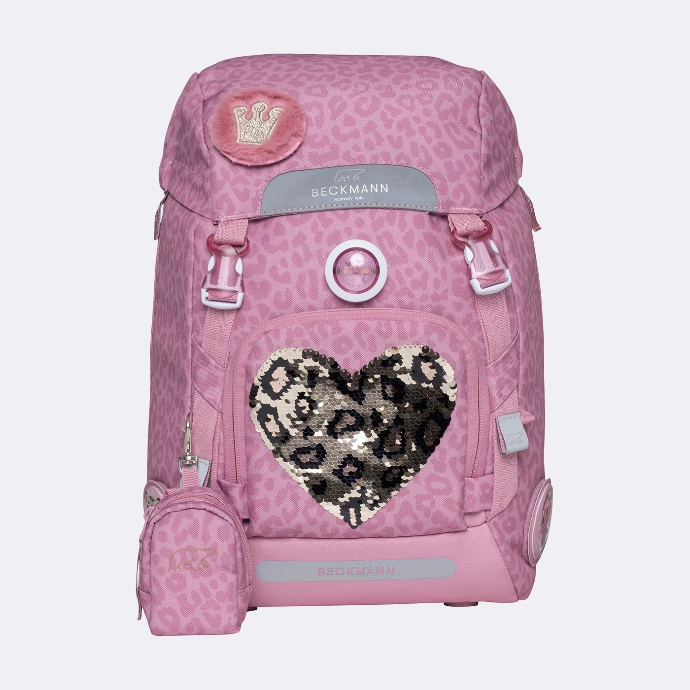 Beckmann Classic 1st Schulrucksack – Furry – mit Wendepailletten