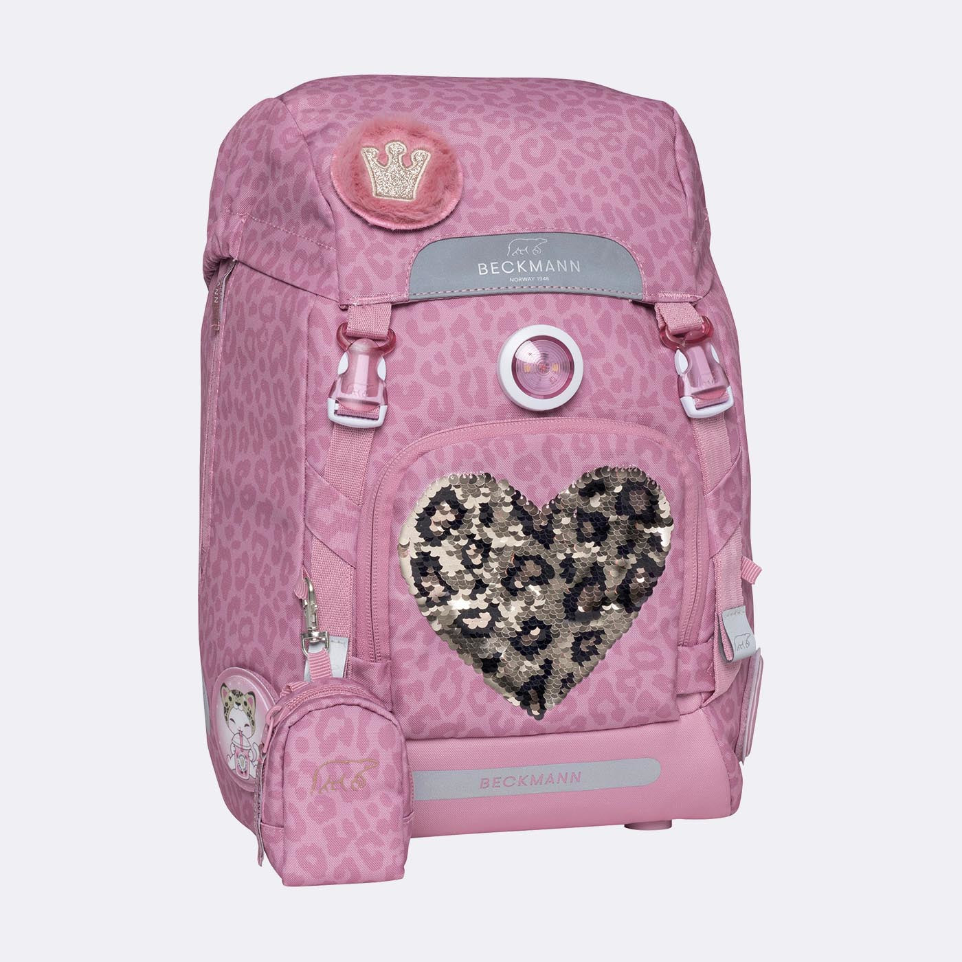 Beckmann Classic 1st Schulrucksack – Furry – mit Wendepailletten