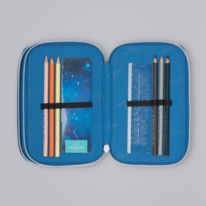 Beckmann Classic 1st Etui Triple, gefüllt – Galaxy – Kunststoff – 13,0 × 20,5 × 7,0 cm