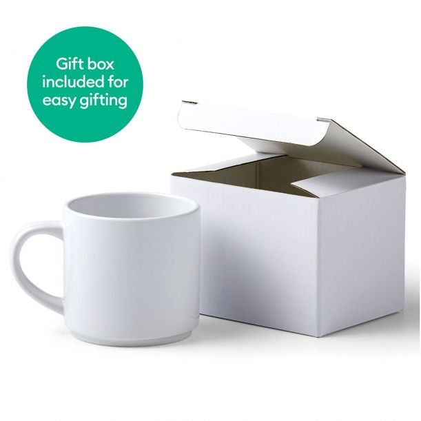 Cricut Tasse – 4er Set, 300 ml, Porzellan, Weiss, spülmaschinenfest, mikrowellengeeignet, für Sublimation