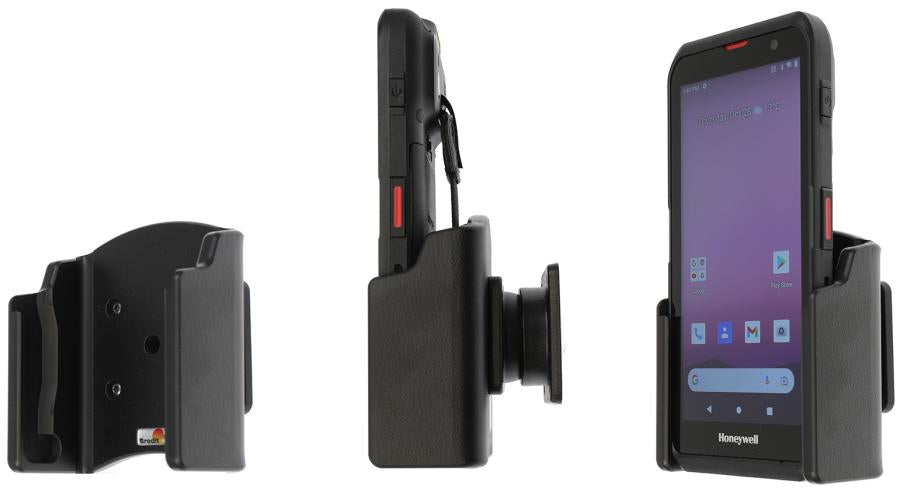 Brodit Auto-Halterung, Schraubbefestigung, 360° drehbar, Neigung 0–17° – für Honeywell EDA52 – Schwarz