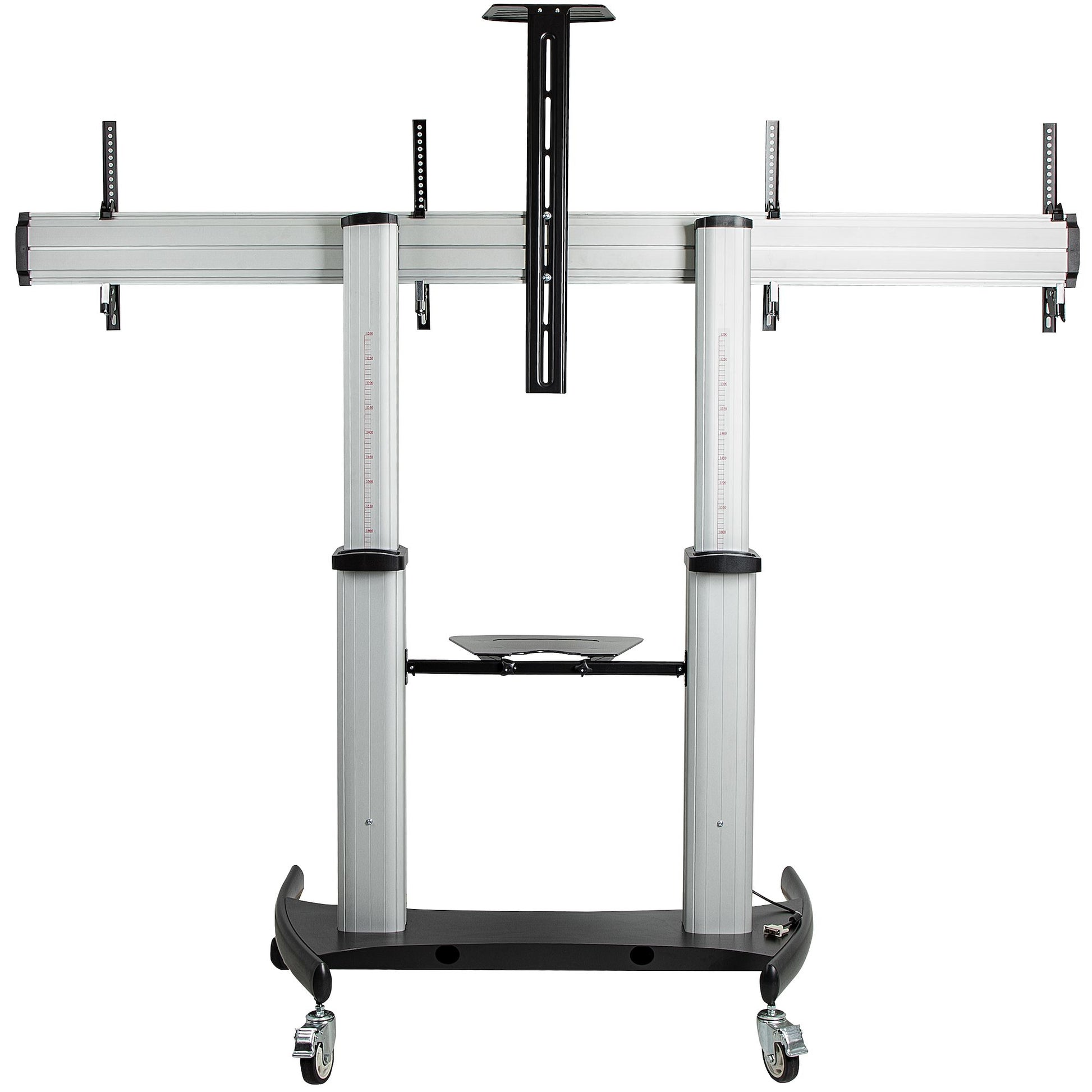 StarTech.com TV-Wagen – 37–60" – VESA 200×200–600×400 – bis 100 kg, Höhenverstellbar – Schwarz/Silber