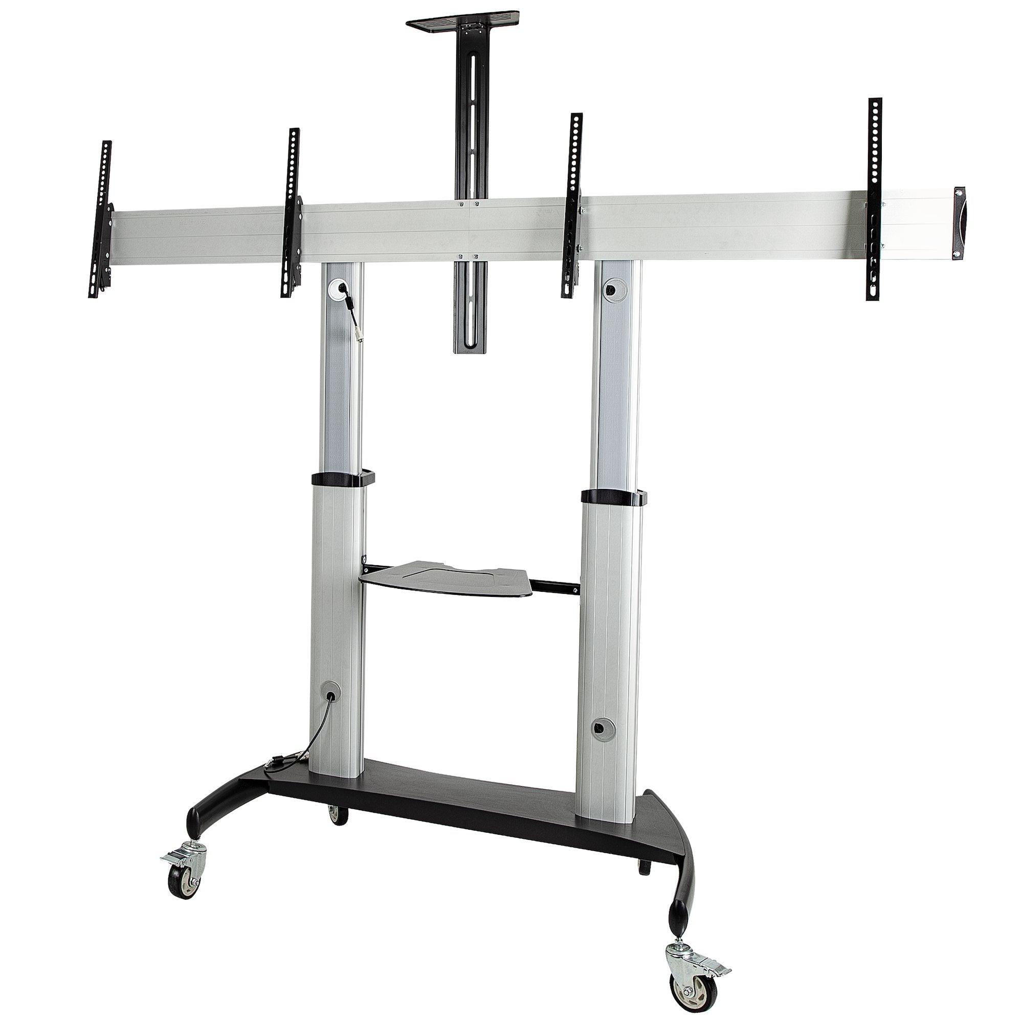 StarTech.com TV-Wagen – 37–60" – VESA 200×200–600×400 – bis 100 kg, Höhenverstellbar – Schwarz/Silber
