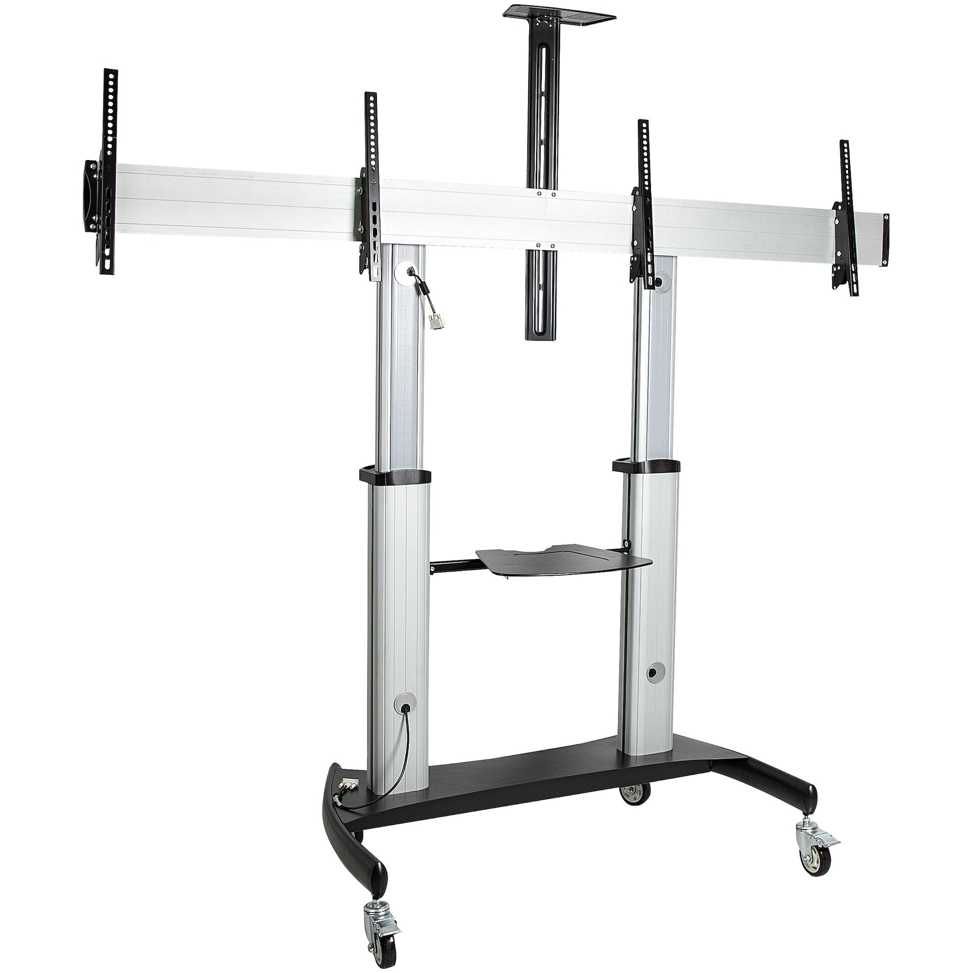 StarTech.com TV-Wagen – 37–60" – VESA 200×200–600×400 – bis 100 kg, Höhenverstellbar – Schwarz/Silber