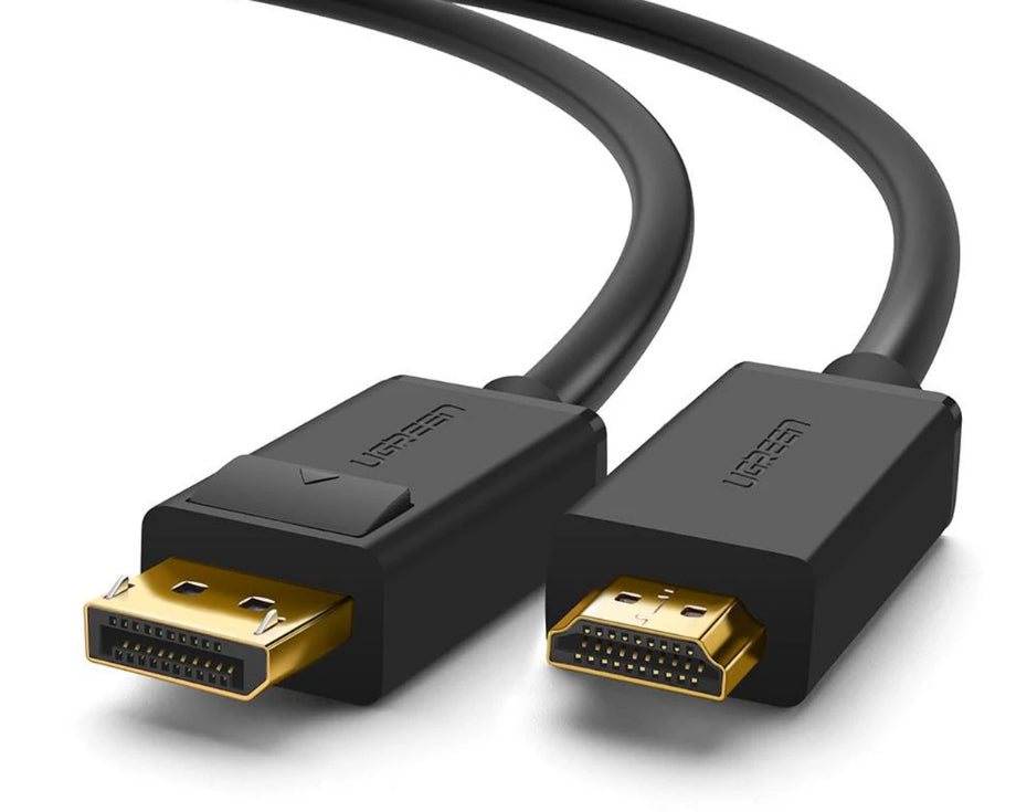 Ugreen DisplayPort-zu-HDMI-Kabel 10239 Schwarz – Goldkontakte, Plug & Play