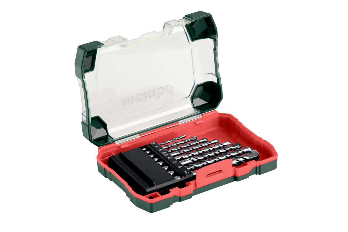 Metabo Steinbohrer-Set 3/4/5/5,5/6/7/8/10 mm CrV Zylinderschaft – für Mauerwerk & Beton – 8-tlg.