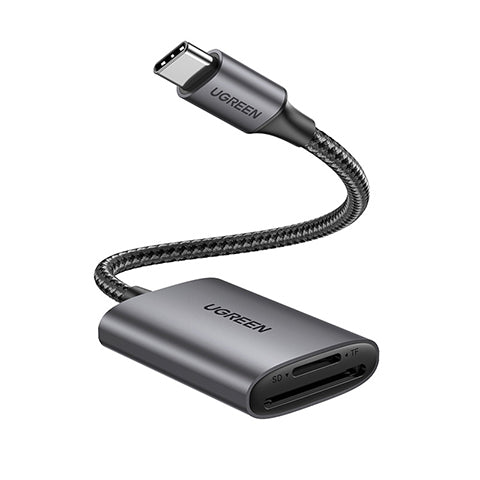 Ugreen USB-Kartenleser USB-C – SD/microSD – 100 Mbit/s – Metallisch, Schwarz