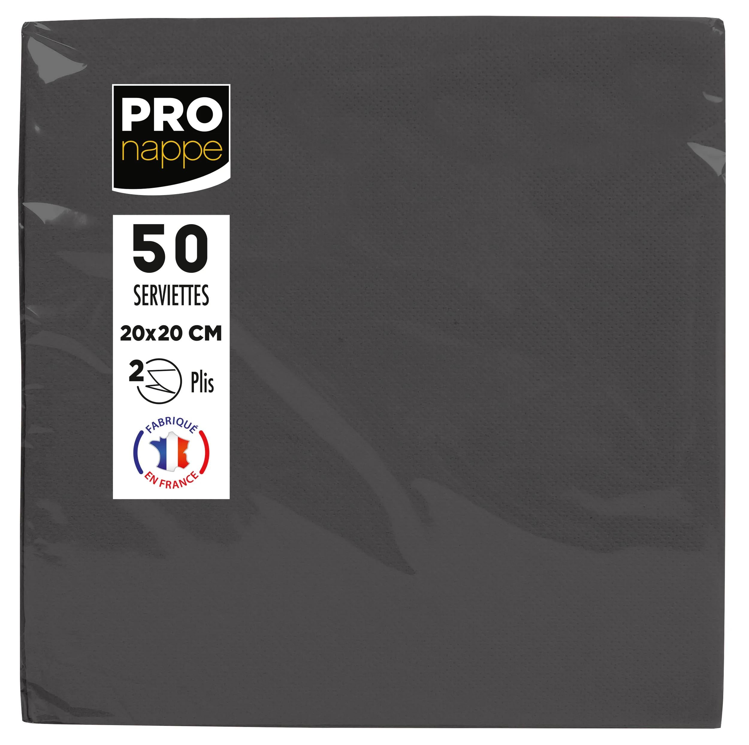 PRONAPPE PRO nappe Cocktail-Servietten – schwarz – 20 × 20 cm, 2-lagig – 50 Stück