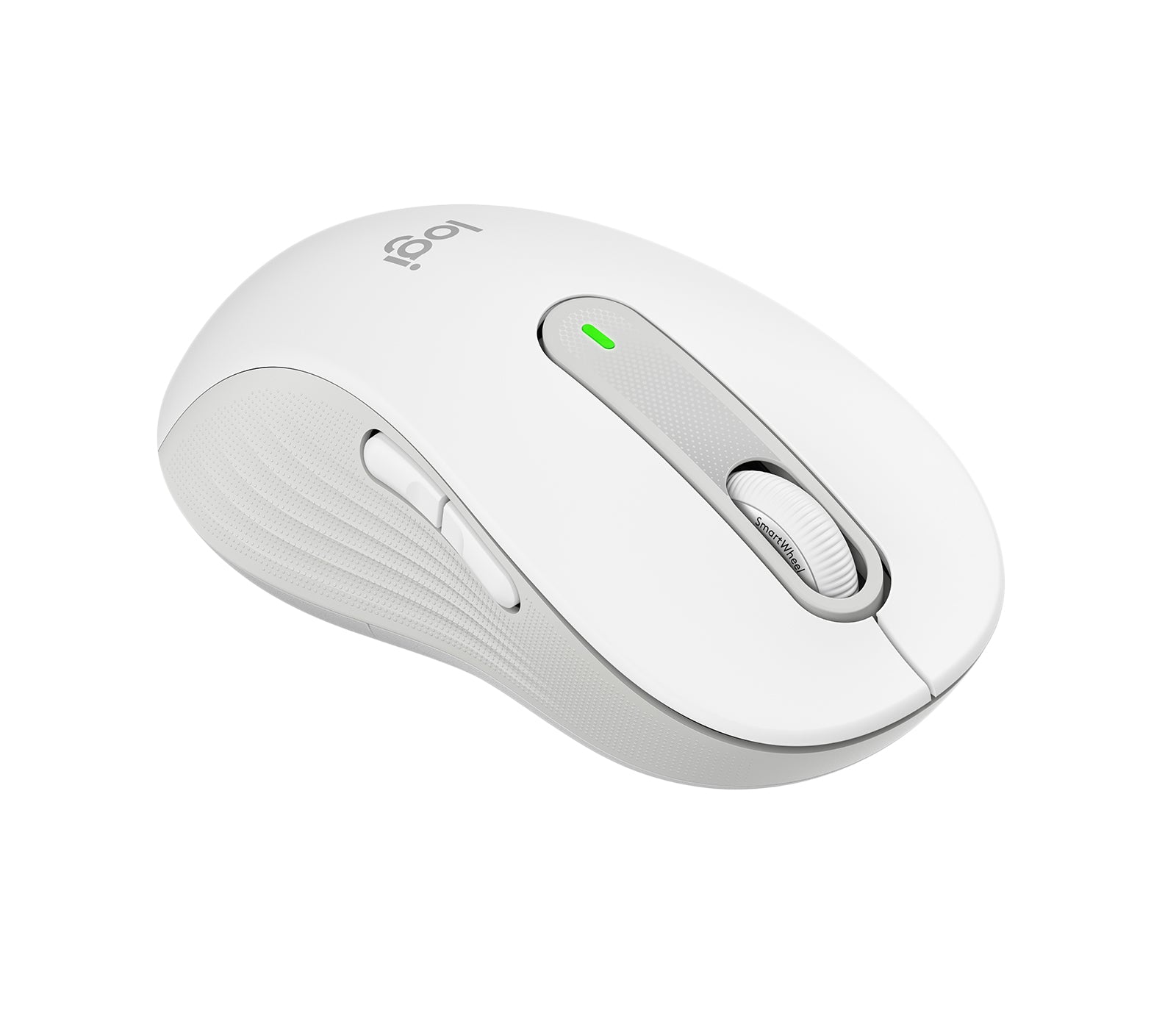 Logitech M650 L Maus – kabellos, für Linkshänder, für Handflächen L, weiss
