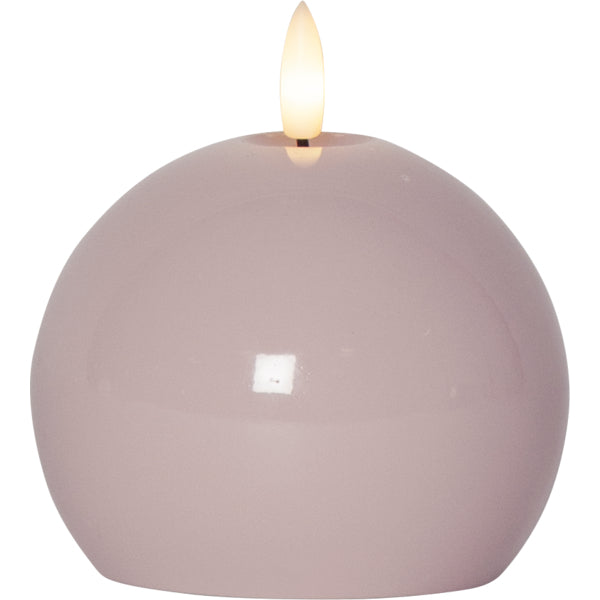 Star Trading LED-Säulenkerze Shine – Ø 9,5 × 11 cm, 0,04 W, warmweiss, batteriebetrieben, Timer, rosa