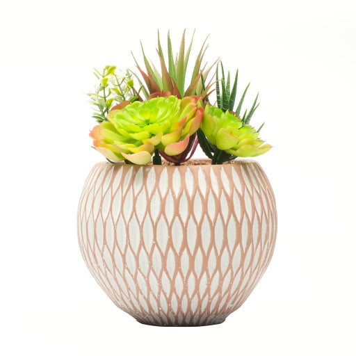 Dameco Künstliche Topfpflanze – Ø 15 × 22 cm – Beton, Grün