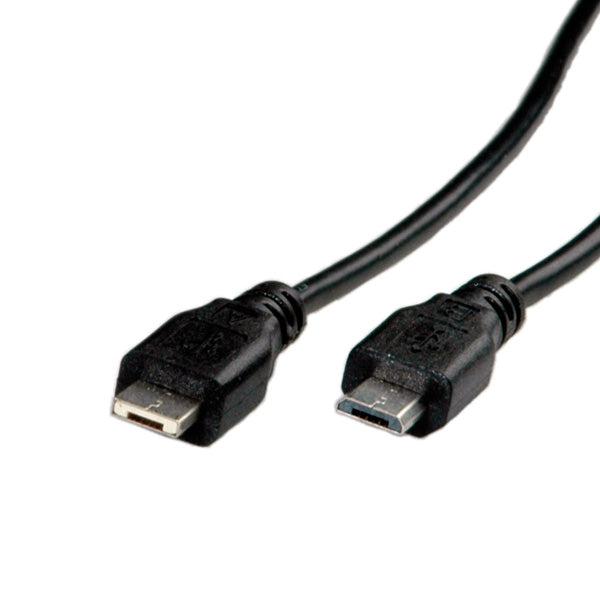 ROLINE Micro-USB A auf Micro-USB B Kabel – USB 2.0 (480 Mbit/s) – 1,8 m – Schwarz