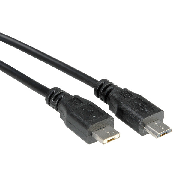 ROLINE Micro-USB A auf Micro-USB B Kabel – USB 2.0 (480 Mbit/s) – 1,8 m – Schwarz