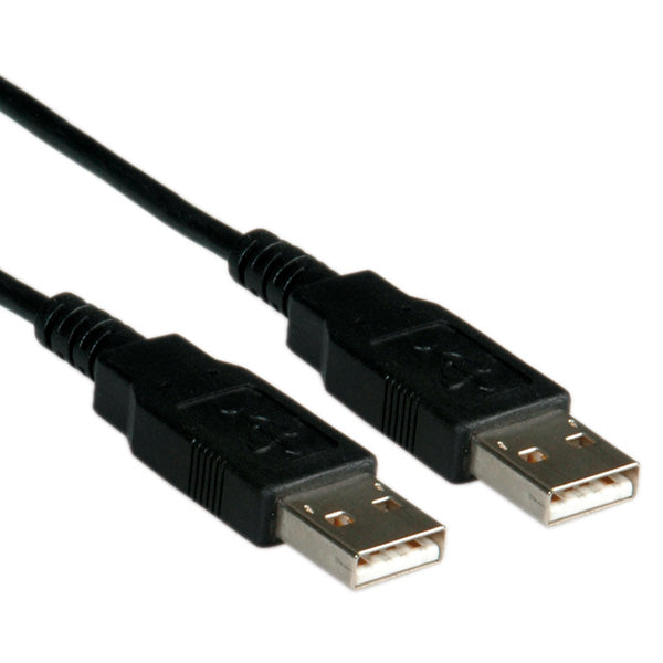 ROLINE USB-Kabel – USB-A auf USB-A – USB 2.0 (480 Mbit/s) – 3 m – Geschirmt – Schwarz