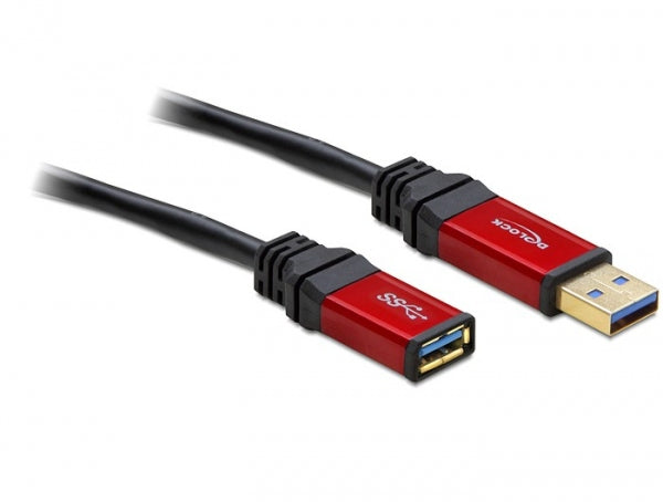 DeLOCK USB-A Verlängerungskabel (Stecker auf Buchse) – USB 3.2 Gen 1 (5 Gbit/s) – 2 m – Goldkontakte